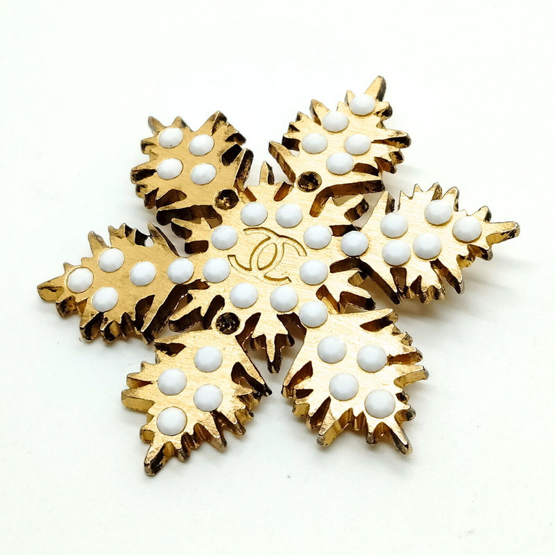 Chanel Brooch Pin Snowflake Stone