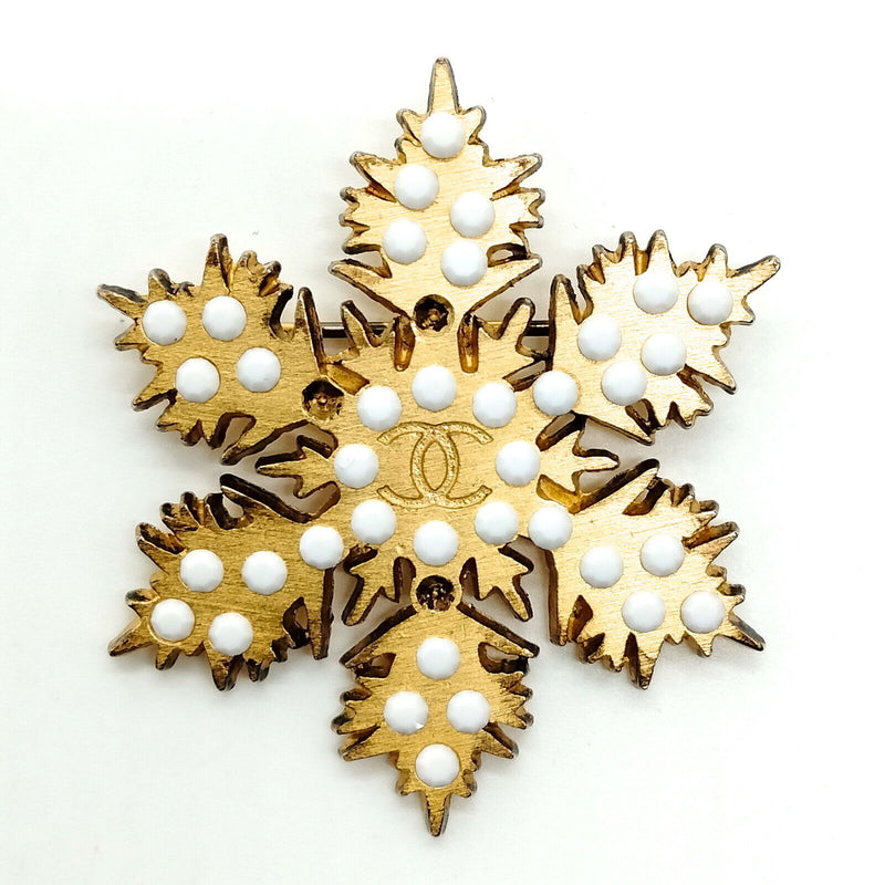 Chanel Brooch Pin Snowflake Stone