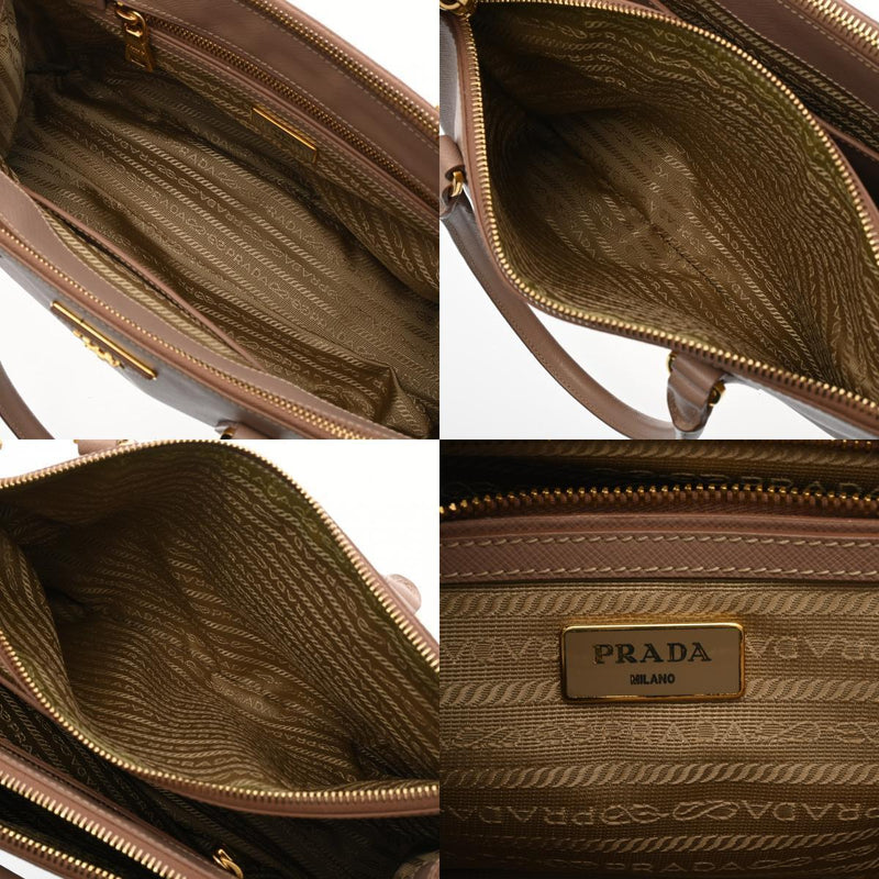 Prada Galleria 2Way Pink Beige Hand Bag