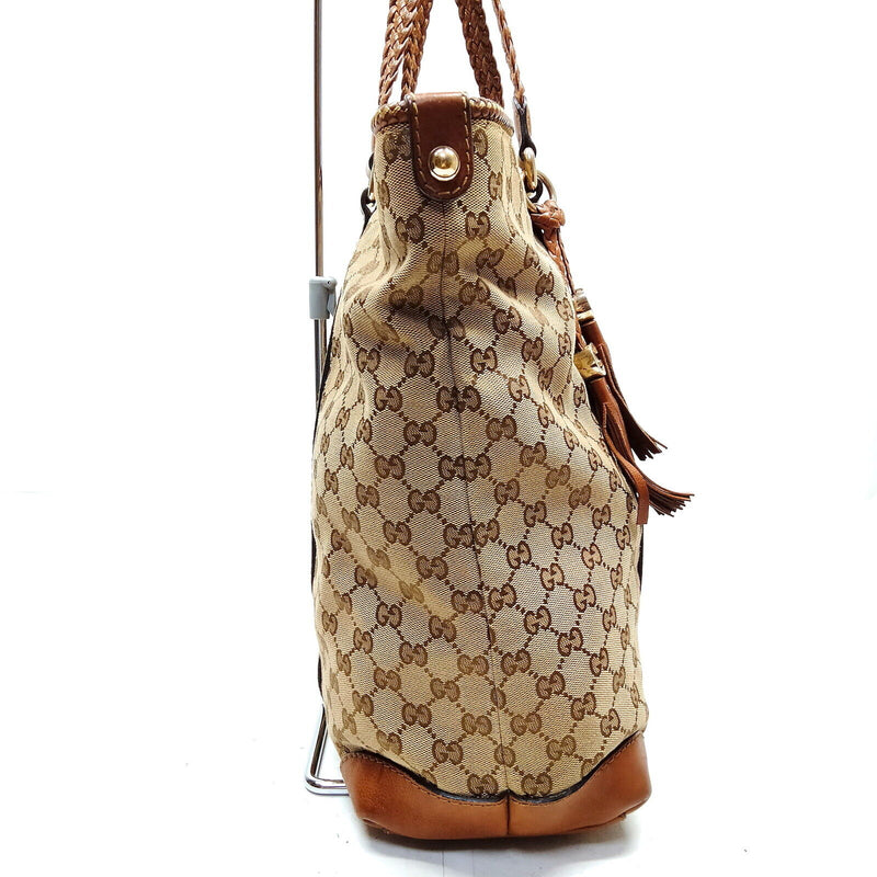 Gucci Hand Bag Brown Canvas