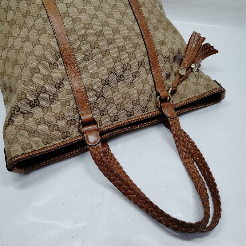 Gucci Hand Bag Brown Canvas