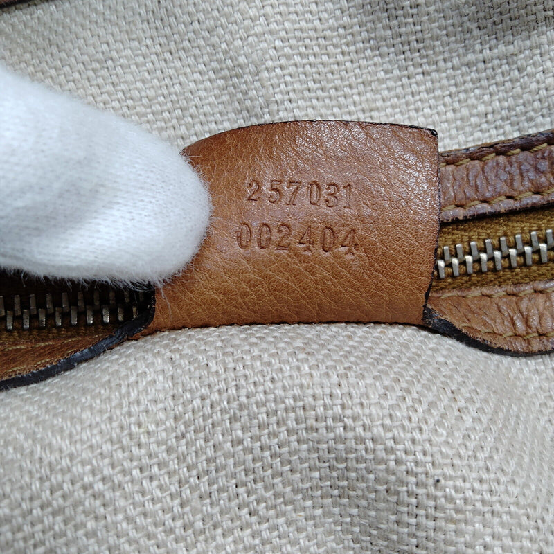 Gucci Hand Bag Brown Canvas