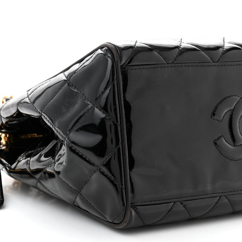 Chanel Patent Quilted Cc Shoulder Bag