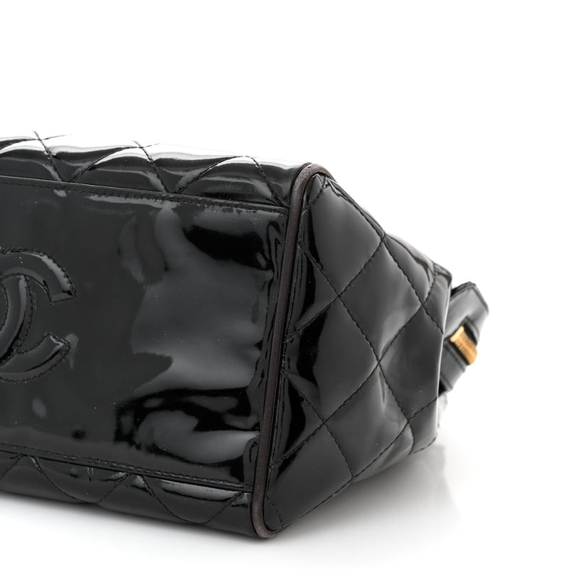 Chanel Patent Quilted Cc Shoulder Bag