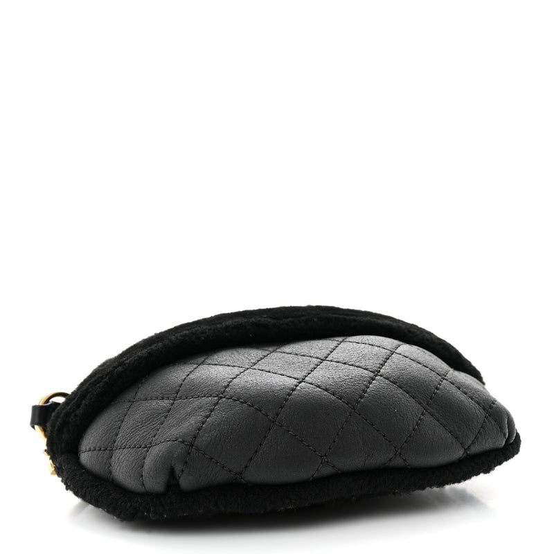 Chanel Calfskin Fur Quilted Waist Bag