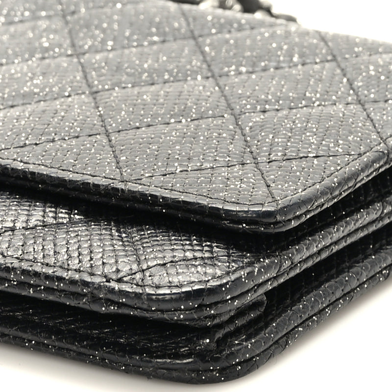 Chanel Glitter Calfskin Quilted Wallet