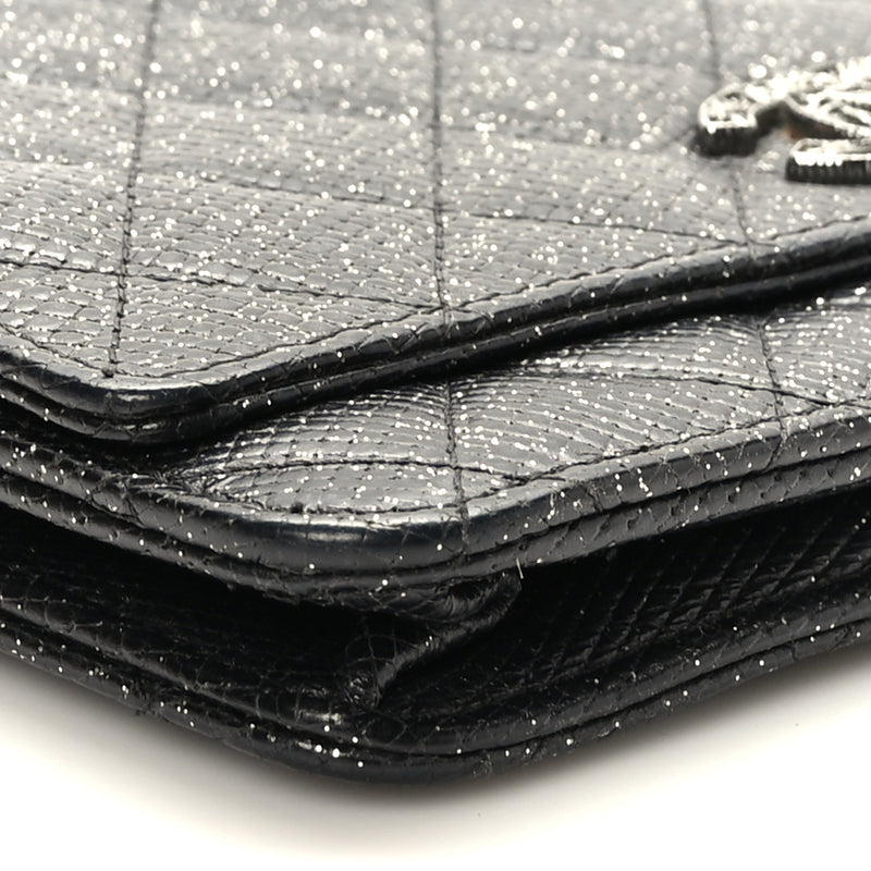 Chanel Glitter Calfskin Quilted Wallet