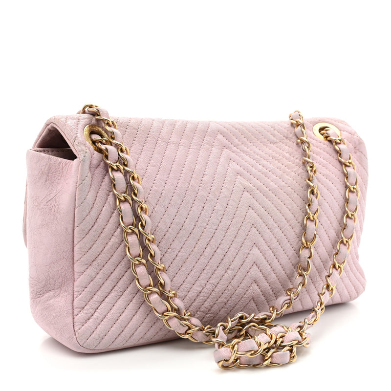 Chanel Wrinkled Lambskin Chevron Quilted