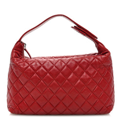 Chanel Lambskin Quilted Small Hobo Red