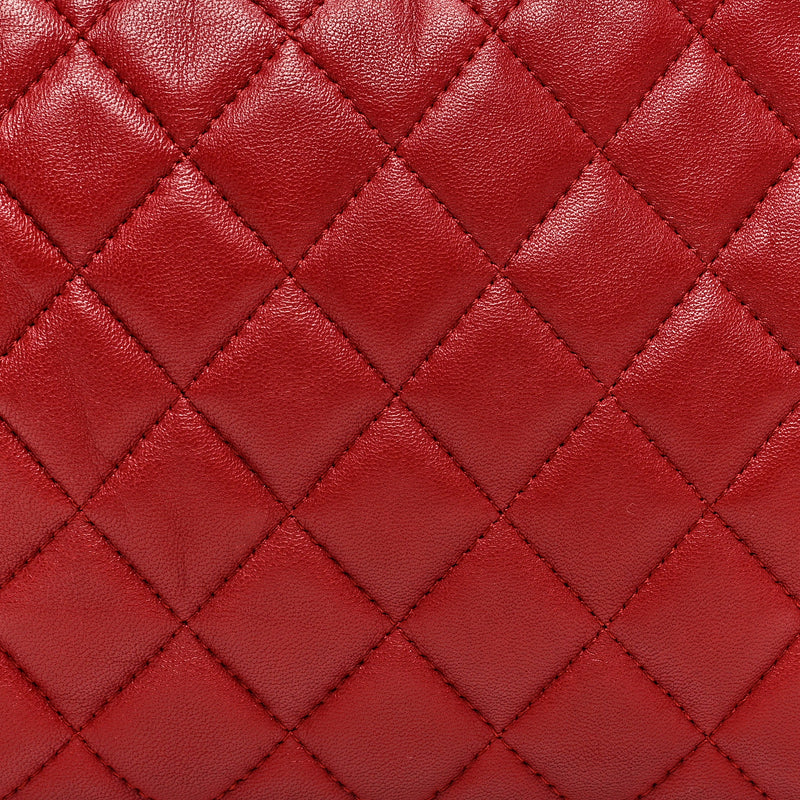 Chanel Lambskin Quilted Small Hobo Red