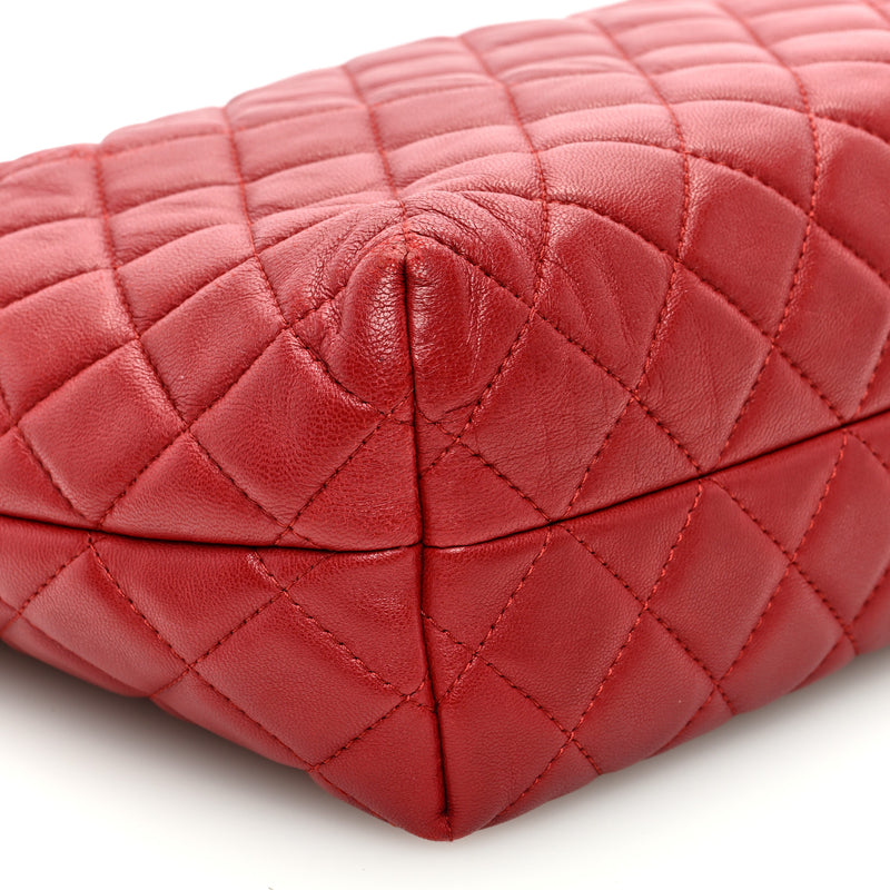 Chanel Lambskin Quilted Small Hobo Red