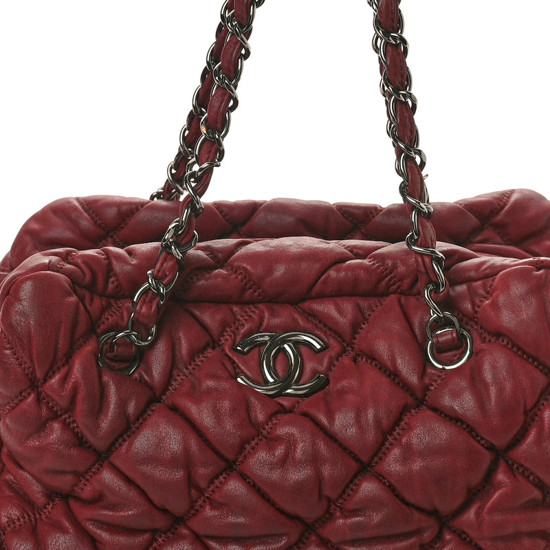 Chanel Calfskin Bubble Quilt Bowler