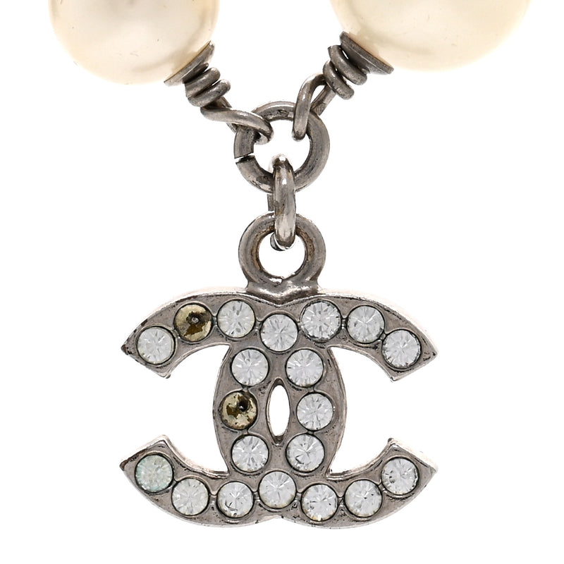 Chanel Pearl Crystal Cc Pendant Short