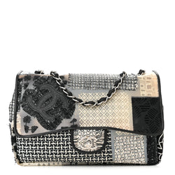 Chanel Pvc Tweed Patchwork Jumbo Single