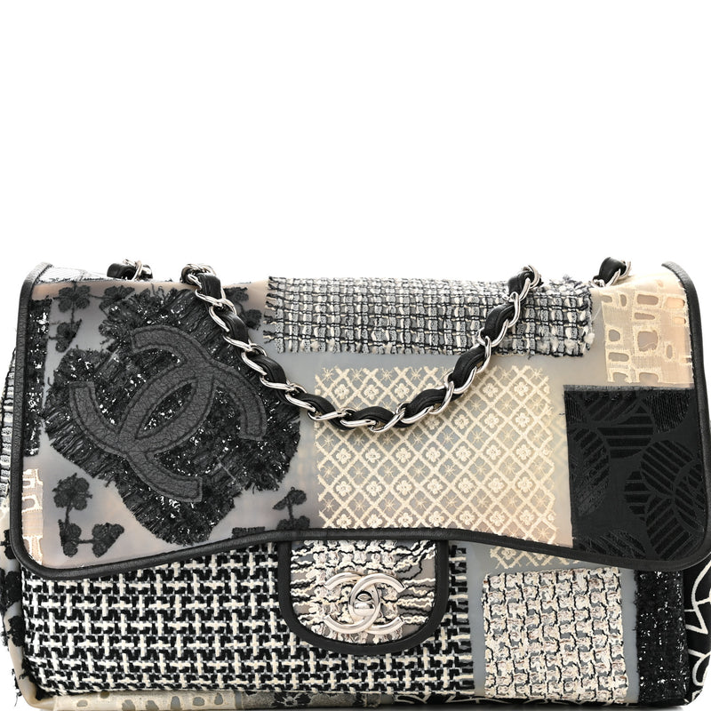 Chanel Pvc Tweed Patchwork Jumbo Single