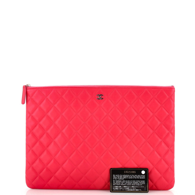 Chanel O Case Clutch Quilted Lambskin