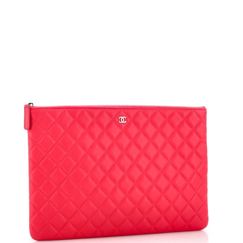 Chanel O Case Clutch Quilted Lambskin