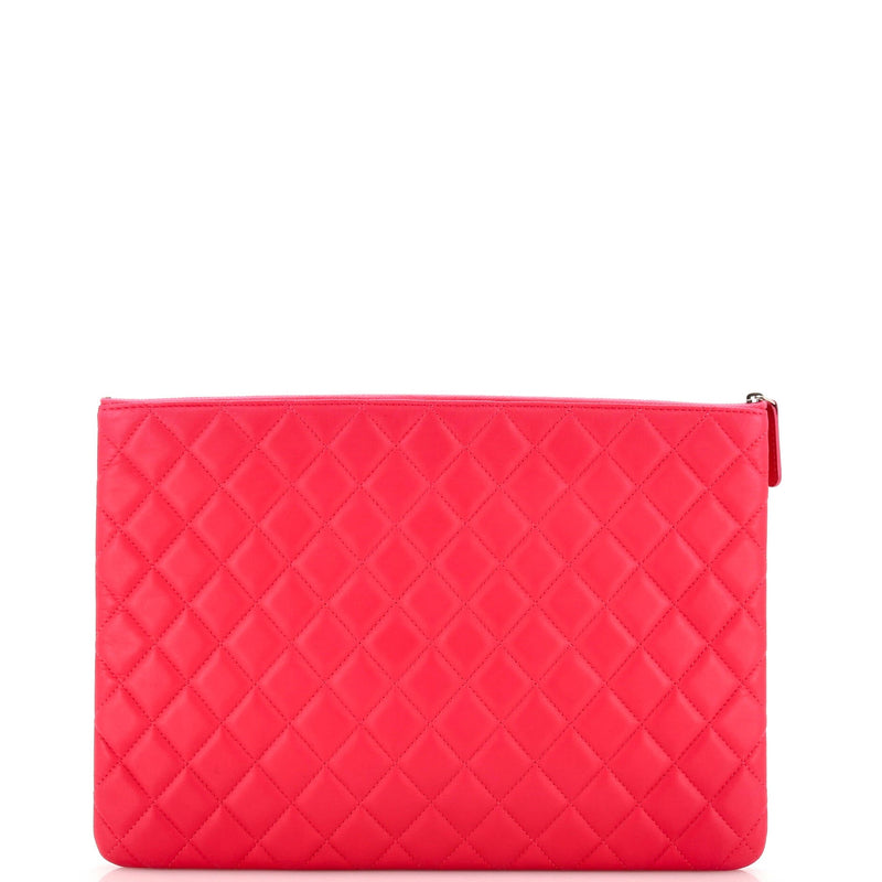 Chanel O Case Clutch Quilted Lambskin