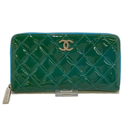 Chanel Matelasse Green Patent