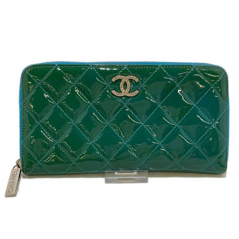 Chanel Matelasse Green Patent