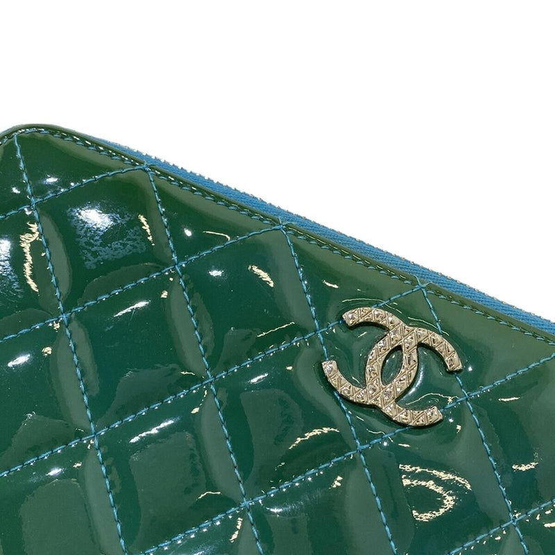 Chanel Matelasse Green Patent