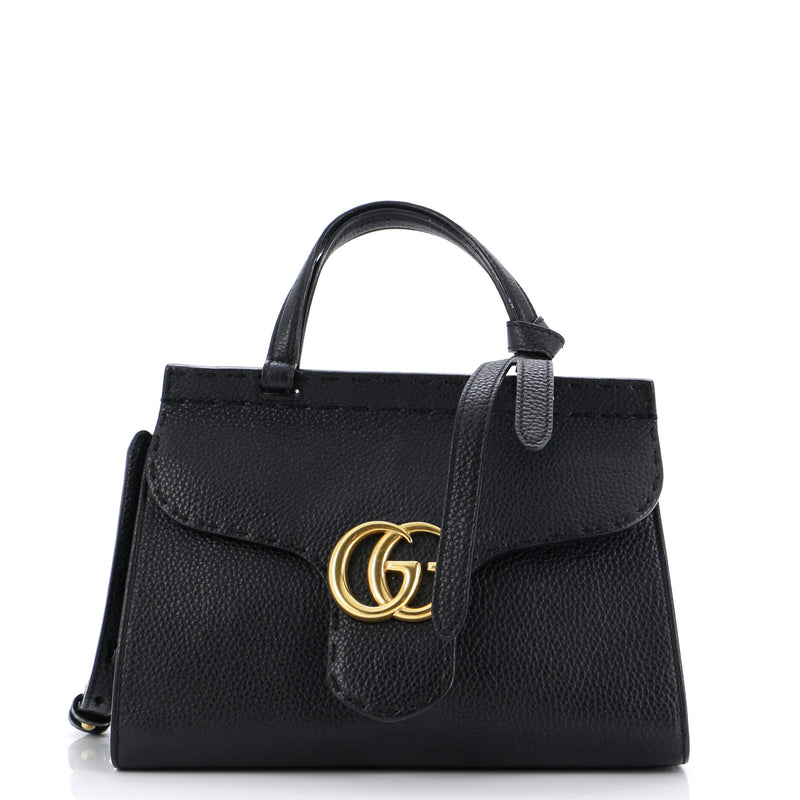 Gucci Gg Marmont Top Handle Bag Leather