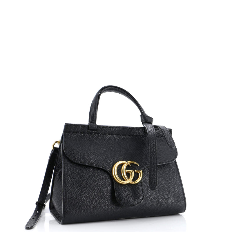 Gucci Gg Marmont Top Handle Bag Leather