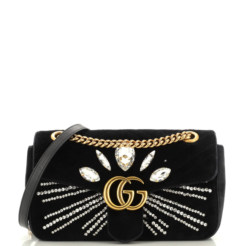 Gucci Gg Marmont Flap Bag Crystal