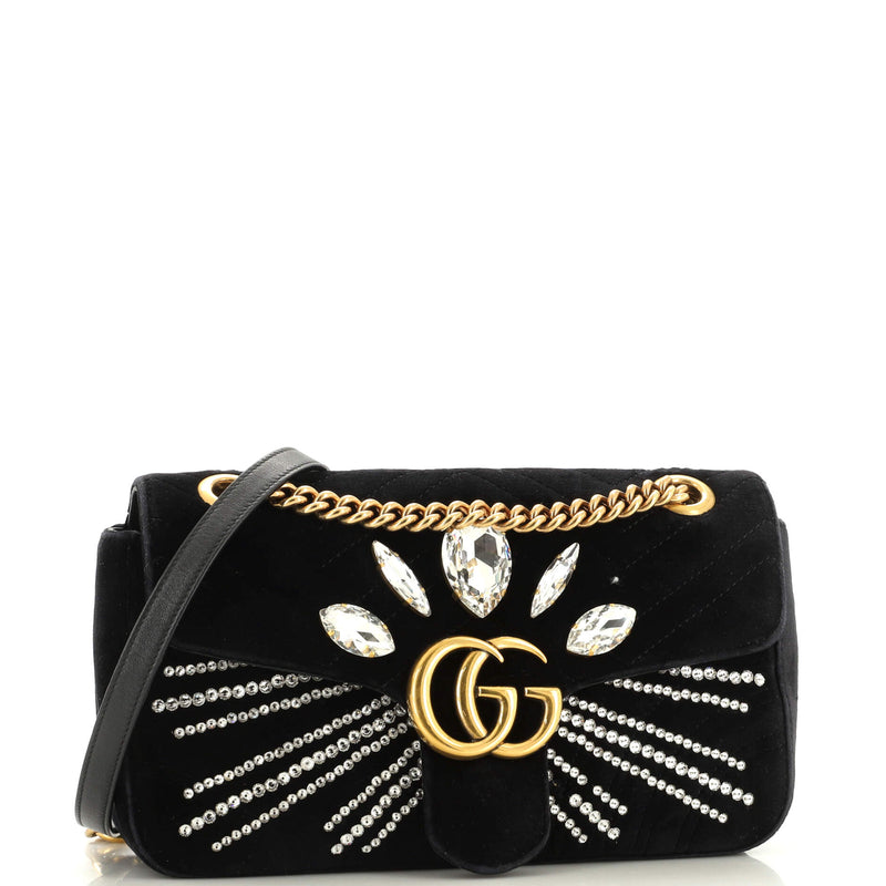 Gucci Gg Marmont Flap Bag Crystal