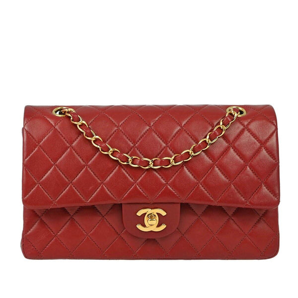 Chanel Red Lambskin Medium Classic