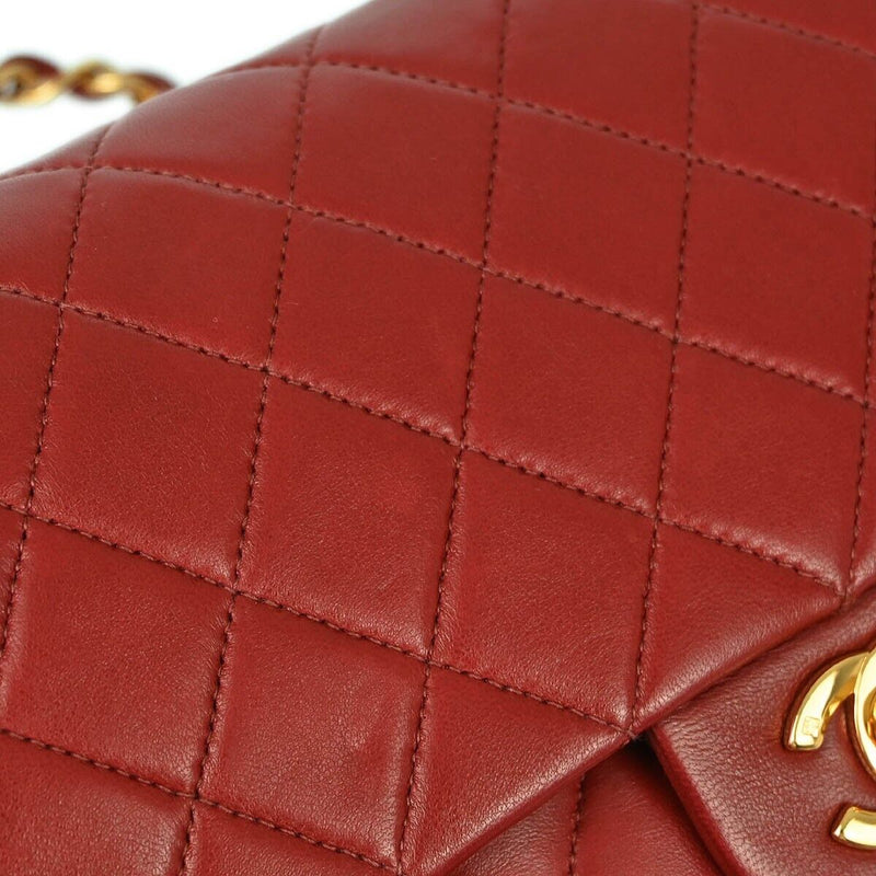 Chanel Red Lambskin Medium Classic