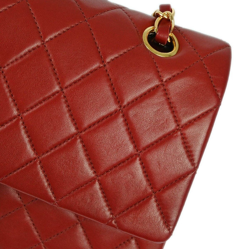 Chanel Red Lambskin Medium Classic