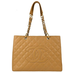 Chanel Beige Caviar Grand Shopping Tote