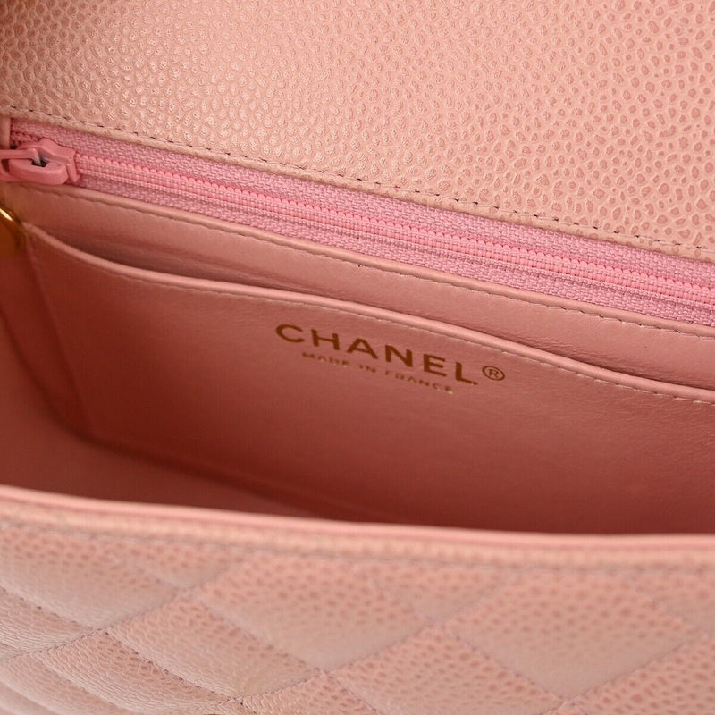 Chanel Pink Caviar Skin Mini Classic