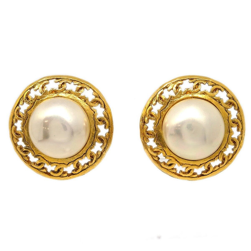 Chanel Gold Button Artificial Pearl