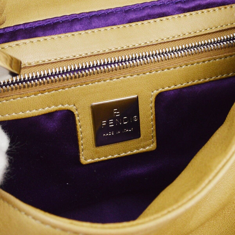 Fendi Beige Lambskin Mamma Baguette