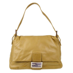 Fendi Beige Lambskin Mamma Baguette