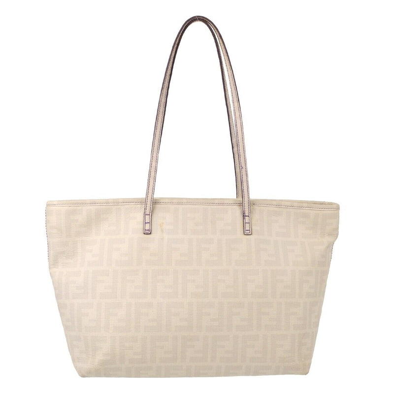 Fendi White Zucca Tote Handbag