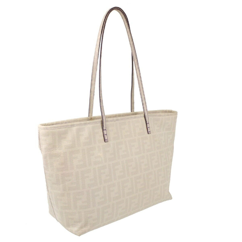 Fendi White Zucca Tote Handbag