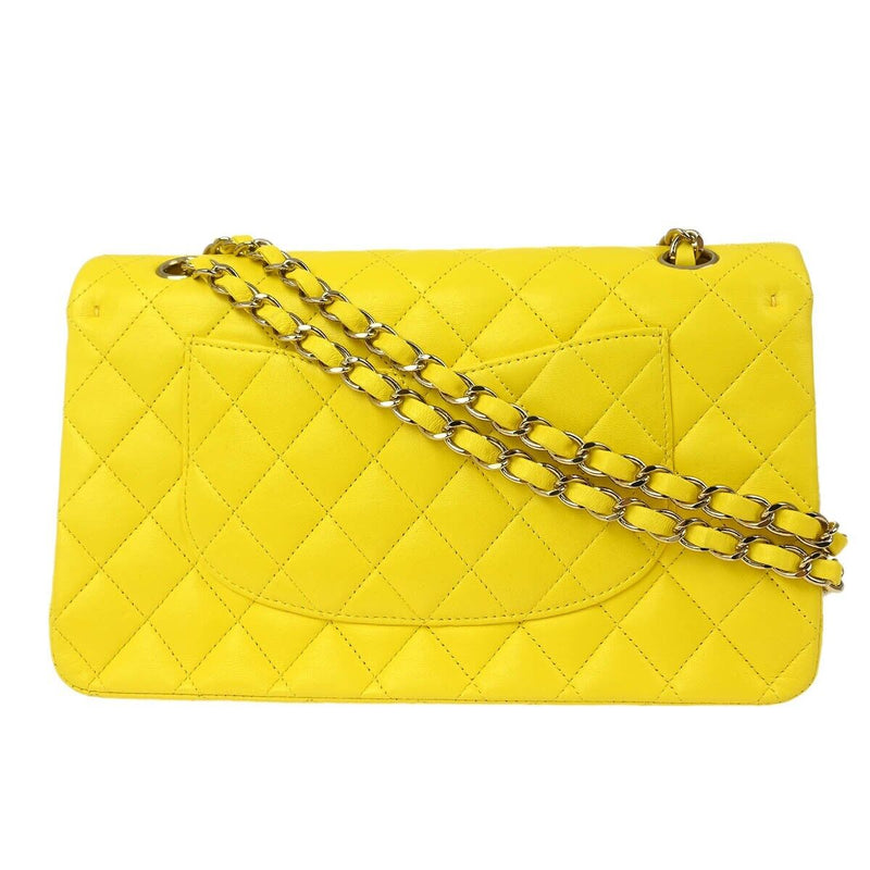 Chanel Yellow Lambskin Medium Classic