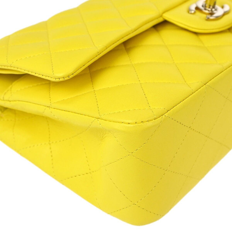 Chanel Yellow Lambskin Medium Classic