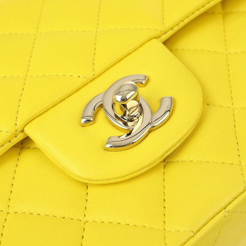 Chanel Yellow Lambskin Medium Classic