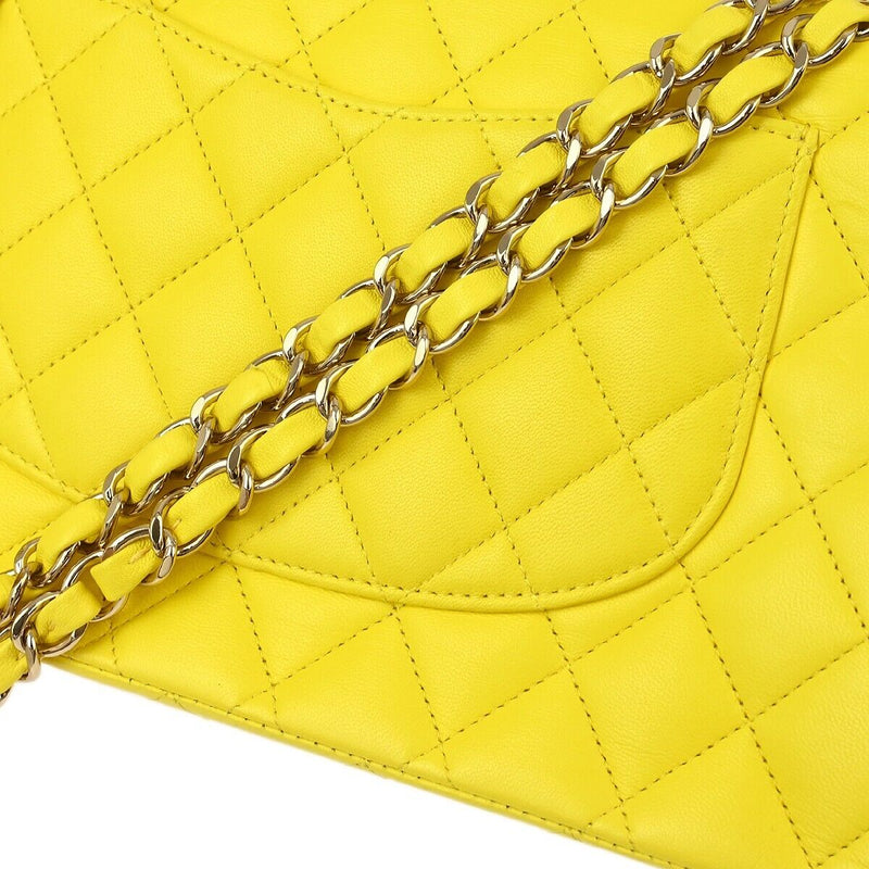 Chanel Yellow Lambskin Medium Classic