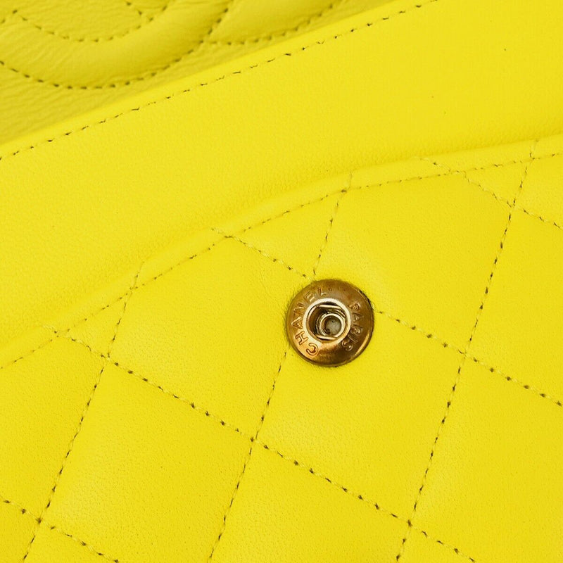 Chanel Yellow Lambskin Medium Classic