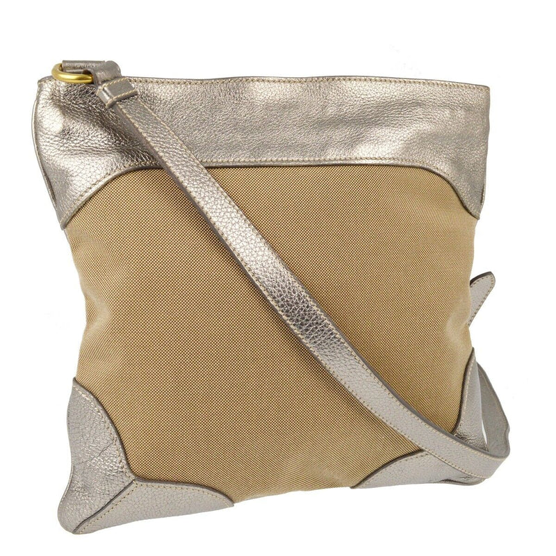 Prada Beige Silver Crossbody Bag