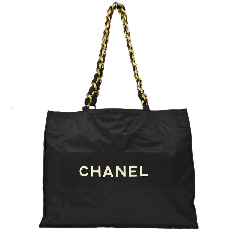 Chanel Black Nylon Shoulder Tote Bag