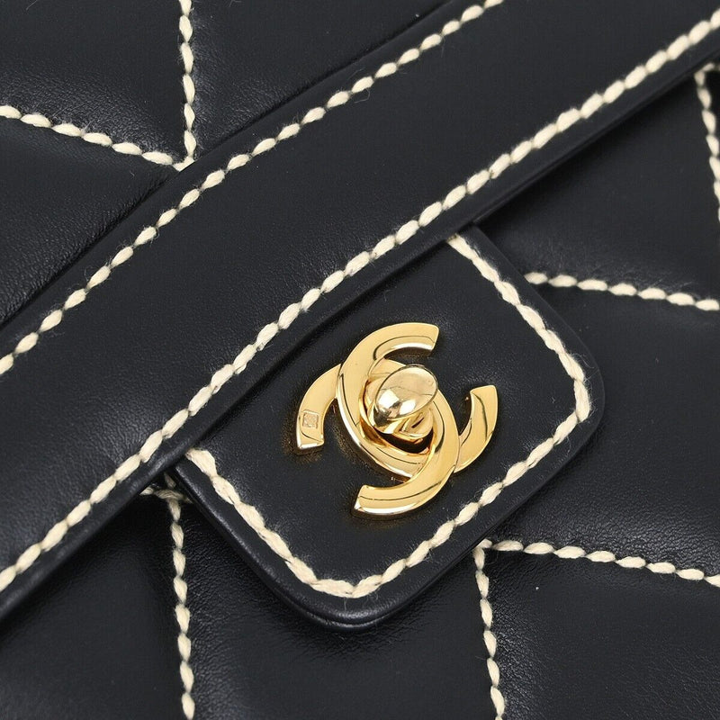 Chanel Black Calfskin Wild Stitch