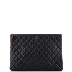 Chanel O Case Clutch Quilted Lambskin