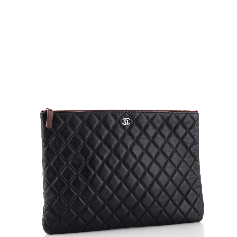 Chanel O Case Clutch Quilted Lambskin