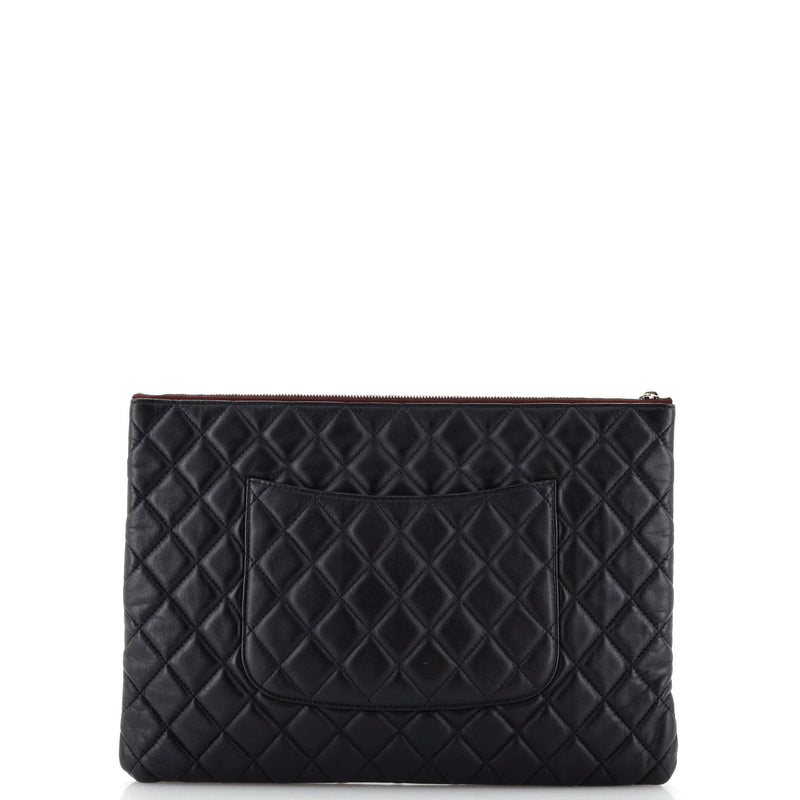 Chanel O Case Clutch Quilted Lambskin